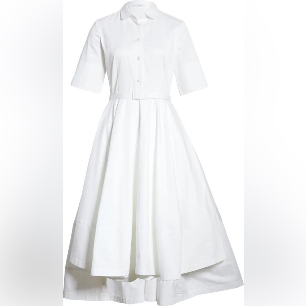 CO - Belted Cotton Fit & Flare Shirtdress